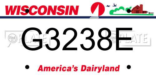 G3238E Wisconsin License Plate