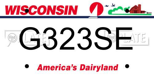 G323SE Wisconsin License Plate