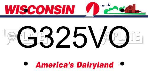 G325VO Wisconsin License Plate