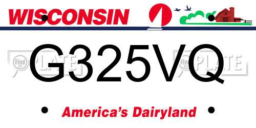 G325VQ Wisconsin License Plate
