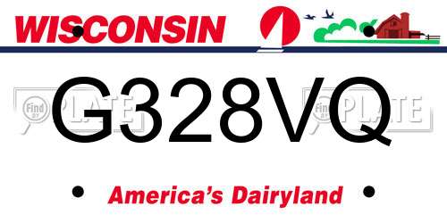 G328VQ Wisconsin License Plate