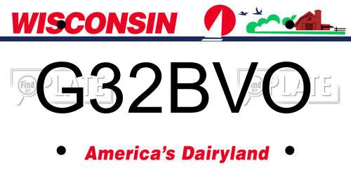 G32BVO Wisconsin License Plate