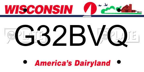G32BVQ Wisconsin License Plate