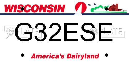 G32ESE Wisconsin License Plate