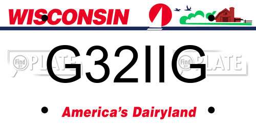 G32IIG Wisconsin License Plate