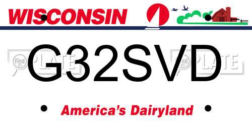 G32SVD Wisconsin License Plate