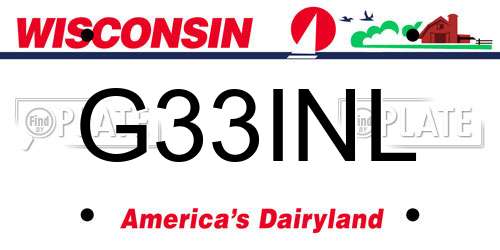 G33INL Wisconsin License Plate