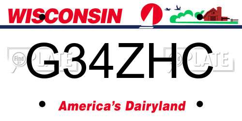 G34ZHC Wisconsin License Plate
