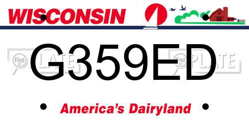G359ED Wisconsin License Plate