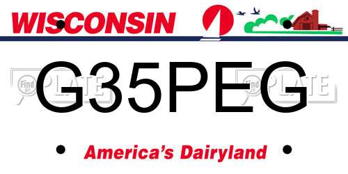 G35PEG Wisconsin License Plate