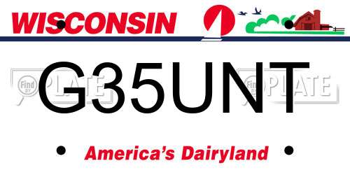 G35UNT Wisconsin License Plate
