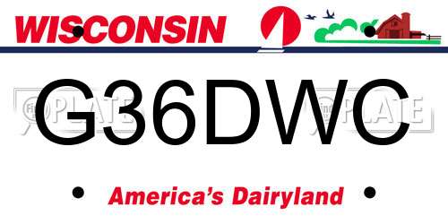 G36DWC Wisconsin License Plate