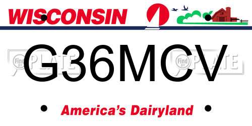 G36MCV Wisconsin License Plate