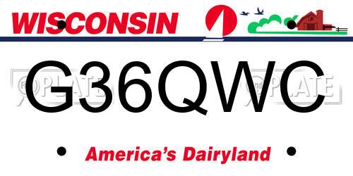G36QWC Wisconsin License Plate