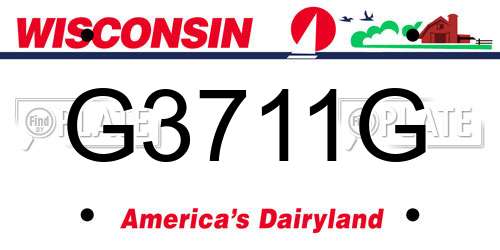 G3711G Wisconsin License Plate