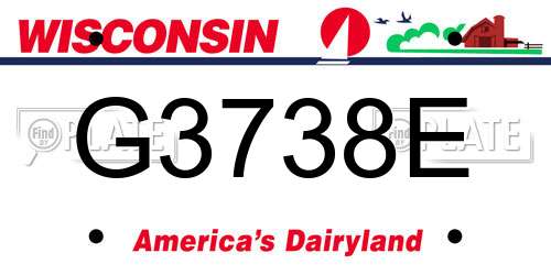 G3738E Wisconsin License Plate