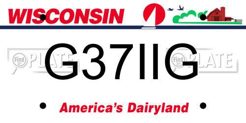 G37IIG Wisconsin License Plate