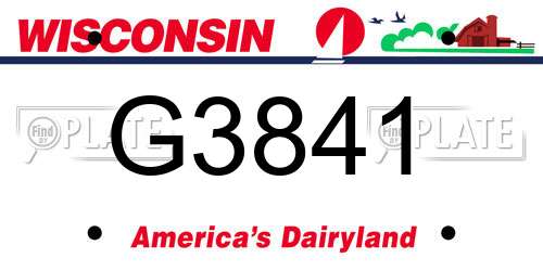 G3841 Wisconsin License Plate