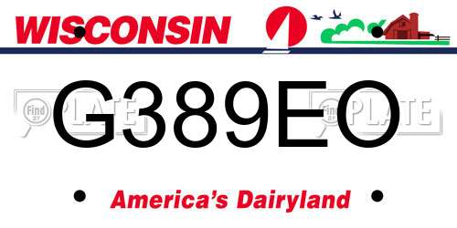 G389EO Wisconsin License Plate