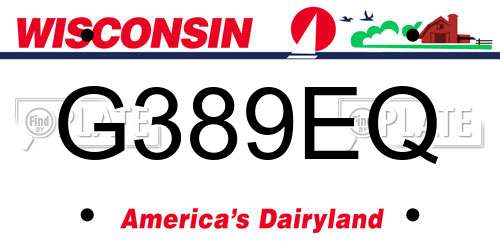 G389EQ Wisconsin License Plate