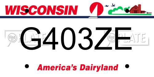 G403ZE Wisconsin License Plate