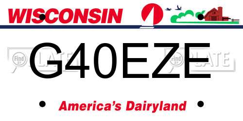 G40EZE Wisconsin License Plate
