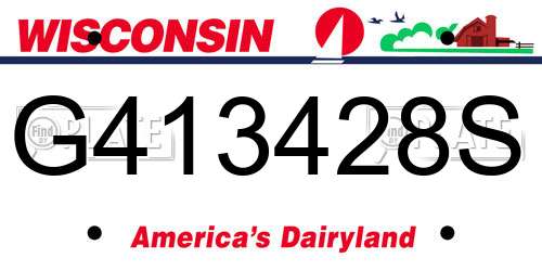 G413428S Wisconsin License Plate