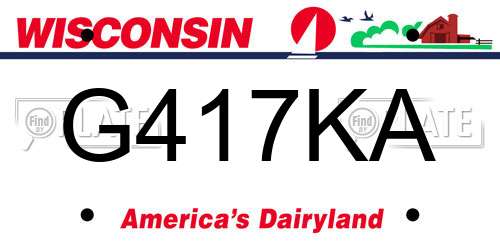 G417KA Wisconsin License Plate