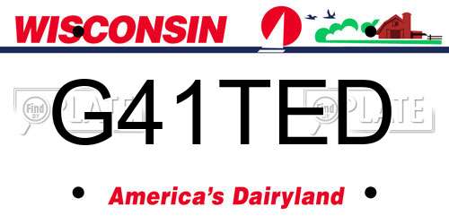 G41TED Wisconsin License Plate