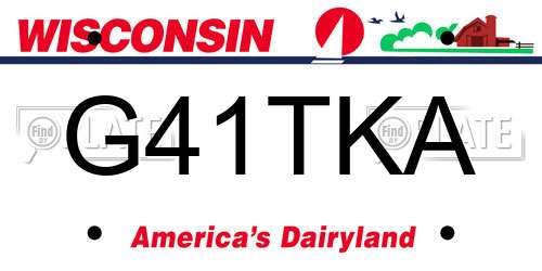 G41TKA Wisconsin License Plate