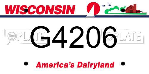 G4206 Wisconsin License Plate