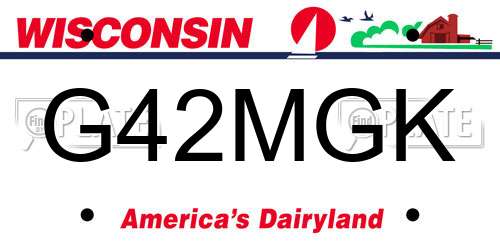 G42MGK Wisconsin License Plate