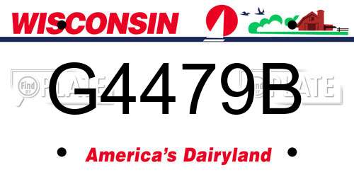 G4479B Wisconsin License Plate