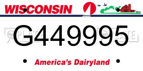 G449995 Wisconsin License Plate