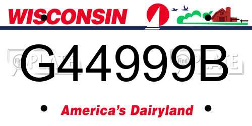 G44999B Wisconsin License Plate