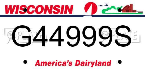 G44999S Wisconsin License Plate