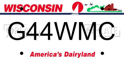 G44WMC Wisconsin License Plate
