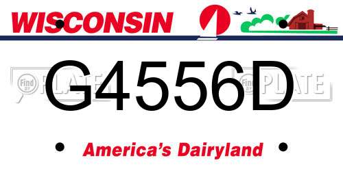 G4556D Wisconsin License Plate