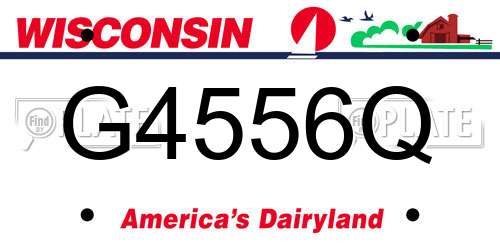 G4556Q Wisconsin License Plate