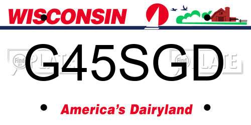 G45SGD Wisconsin License Plate
