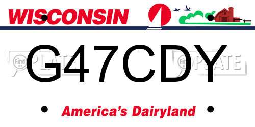 G47CDY Wisconsin License Plate