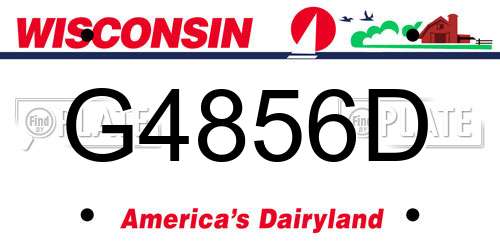 G4856D Wisconsin License Plate