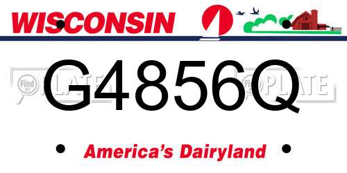 G4856Q Wisconsin License Plate