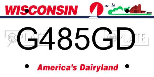 G485GD Wisconsin License Plate
