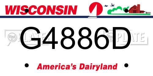 G4886D Wisconsin License Plate