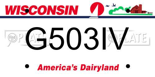 G503IV Wisconsin License Plate