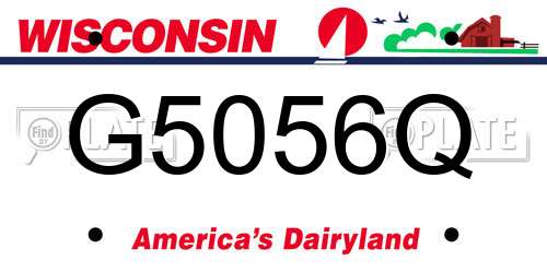G5056Q Wisconsin License Plate