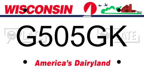 G505GK Wisconsin License Plate