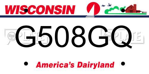 G508GQ Wisconsin License Plate