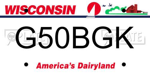G50BGK Wisconsin License Plate